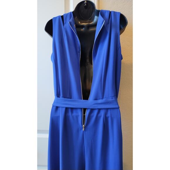 Danny and Nicole Royal Blue Sleeveless Belted Wide Leg Jumpsuit size 10 - Picture 6 of 16